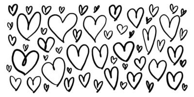 Doodle sketch style of hearts background illustration for concept design. vector