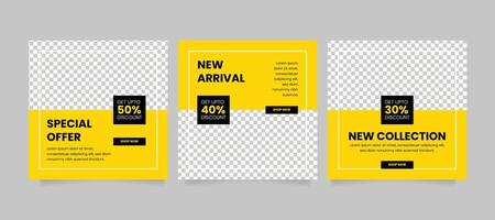 Promotional web banner for social media post. Editable minimal square banner template. Social media post and web internet ads. Black friday sale banner or offer template with photo college. vector