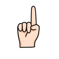 a hand with a finger up and a finger pointing down vector