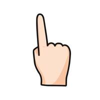 a hand with a finger up and a finger pointing down vector