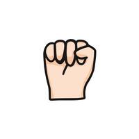 a fist with a fist icon on a white background vector