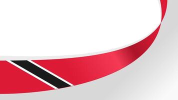 Curved ribbon with flag of trinidad and tobago on white background with copyspace vector
