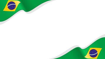 wavy brazil flag frame background with copy space for text. brazil national day vector