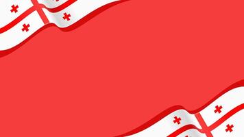 wavy georgia flag frame background with copy space for text. georgia national day vector