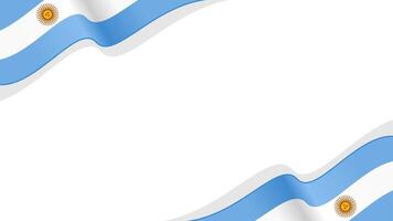 wavy argentina flag frame background with copy space for text. argentina national day vector