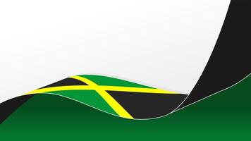 wavy jamaica flag background with copy space for text. jamaica national day vector