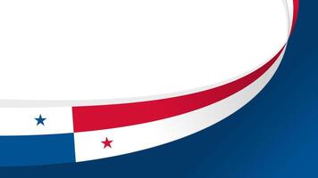 Curved ribbon with flag of Panama on white background with copyspace vector