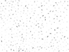 Magic silver Rectangular glitter confetti background. White festive texture. vector