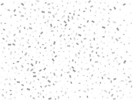 Magic silver Rectangular glitter confetti background. White festive texture. vector