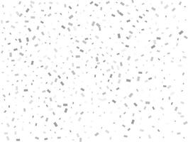 Magic silver Rectangular glitter confetti background. White festive texture. vector