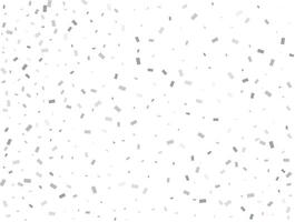 Magic silver Rectangular glitter confetti background. White festive texture. vector