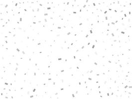 Magic silver Rectangular glitter confetti background. White festive texture. vector