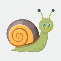 A cute snail illustration vector