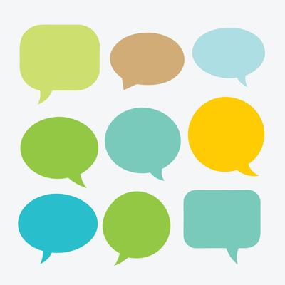 Flat Color Blank Speech Bubbles for Comic and Cartoon Illustrations