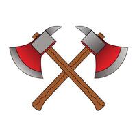 Symmetrical Crossed Axes Illustration with Rustic Details vector