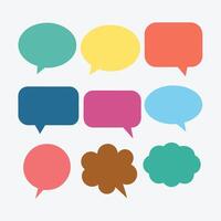 Blank Comic Speech Bubbles Mixture in Flat Color for Design and Art vector