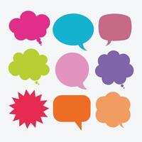Flat Color Comic Speech Bubbles Bundle for Creative Designs vector