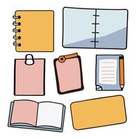 Hand Drawn Notepad and Sticky Notes Illustration for Scrapbooks vector