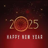 A poster for happy new year with fireworks in the background vector