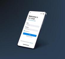 Smartphone UI app. Phone screens for shop application. Mobile interface with account login and shopping cart. Screenshots responsive website mockups. vector