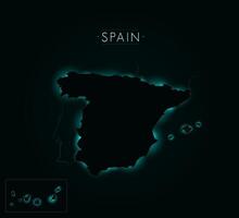 Spain Map , Abstract Design Illustration Eps 10. Navy Blue Color. vector