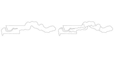 Gambia map. Map of Gambia in white set vector
