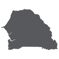 Senegal and Gambia map. Map of Senegal and Gambia in grey color vector