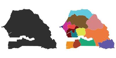 Senegal map. Map of Senegal in set vector