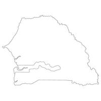 Senegal and Gambia map. Map of Senegal and Gambia in white color vector