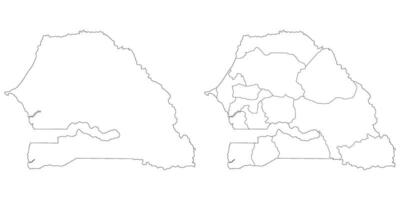 Senegal map. Map of Senegal in white set vector