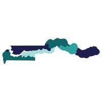 Gambia map. Map of Gambia in administrative provinces in multicolor vector