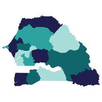 Senegal map. Map of Senegal in administrative provinces in multicolor vector