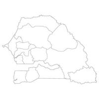 Senegal map. Map of Senegal in administrative provinces in white color vector