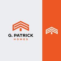 Logo design of monogram G for construction, home, real estate, building, property. Minimal awesome trendy professional logo design template. vector