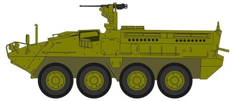 An army vehicle with a gun mounted on the front vector