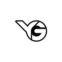 Alphabet Initials logo GY, YG, G and Y vector