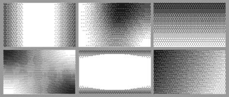 Pixelated gradient bitmap frame background. Y2K aesthetics texture. Black color. Retro game technology rectangle vector