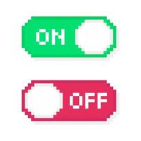 Turn on and off mode switch pixel art vector
