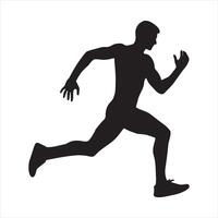 Silhouette of a man running illustration vector