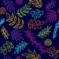 Bright print with leaves. Colorful seamless pattern vector