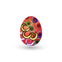 Brightly colored easter egg with abstract swirl designs vector
