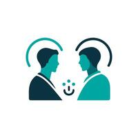 Face recognition icon. Flat color design. vector