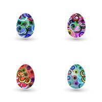 Colorful decorative Easter eggs with abstract swirl patterns vector