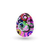 Decorative egg with vibrant swirl patterns for Easter vector