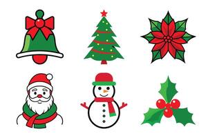 Set of merry christmas design elements vector