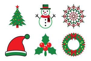 Set of merry christmas design elements vector