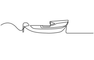 Single continuous line drawing canoe trails and rafting club with kayaking equipment vector