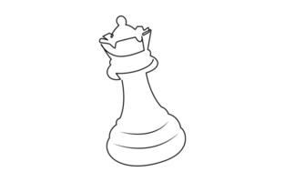 Continuous one line drawing of pawn, knight, king, vector