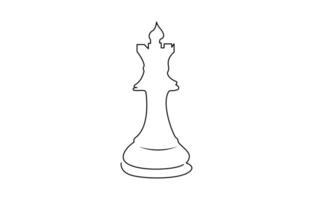 Continuous Line Drawing of Chess Icon vector