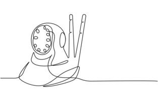 Continuous line CCTV camera line art drawing vector